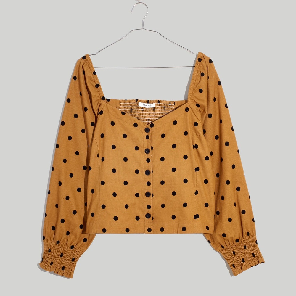 Cute Madewell Corduroy Sweetheart Polka Dot Top Size 4